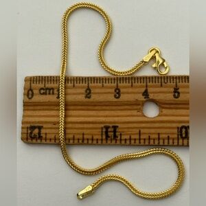 925 Silver 8” 2mm braid braided snake chain bracelet 18k yellow gold plated